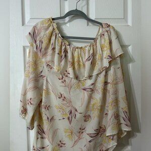 Cooper & Ella beautiful one shoulder floral blouse Size 2x